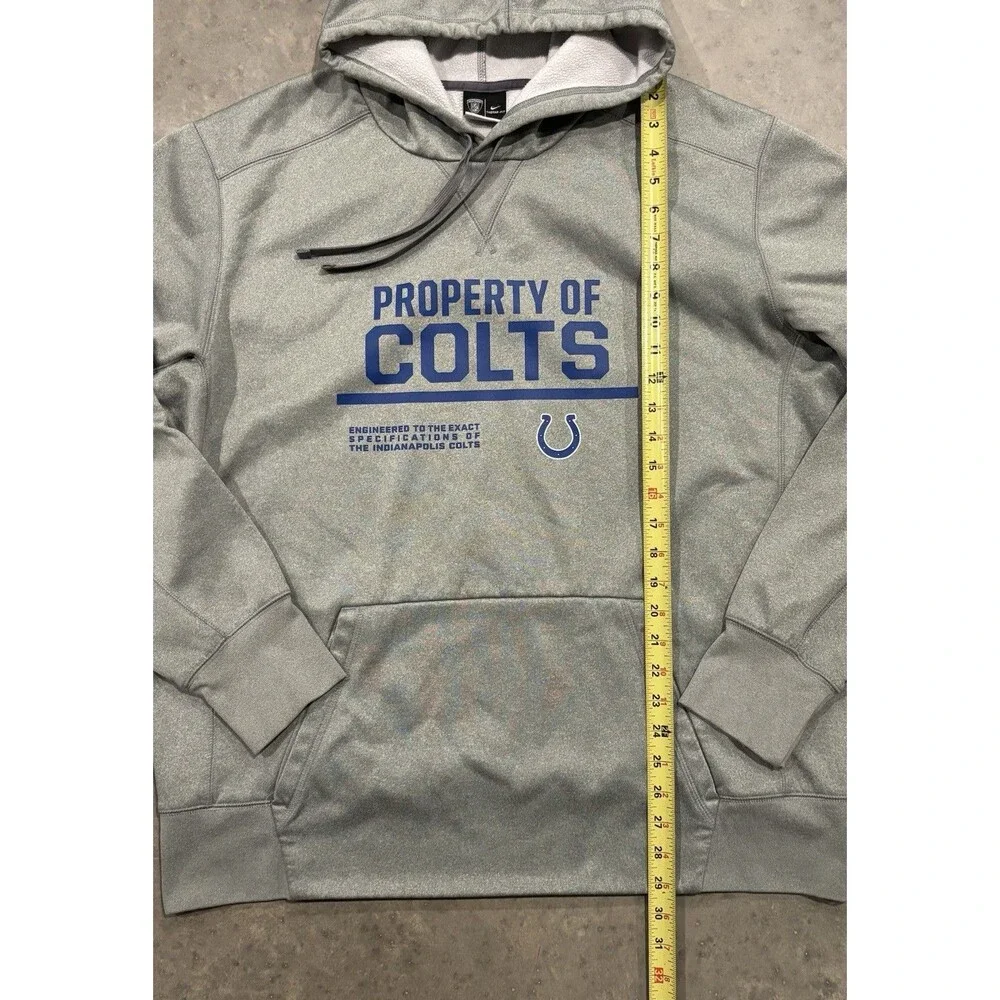 Nike Indianapolis Colts Thermafit Hooded Sweatshirt Mens XL Gray NFL